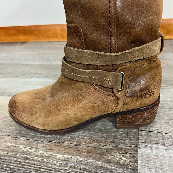 Ugg Australia Darcie Leather Riding Boots 7 Western Equestrian Cowgirl Barn Tall - Picture 9 of 15